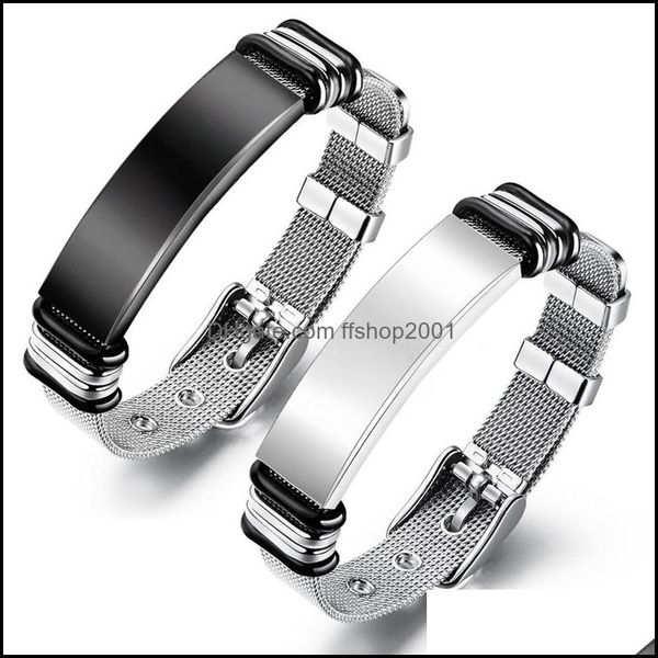 id identification men bracelet fashion net identification adjustable stainless steel boy watch band curved bracelets personalized le dhlry, Black
id identification men bracelet fashion net identification adjustable stainless steel boy watch band curved bracelets personalized le dhlry, Black