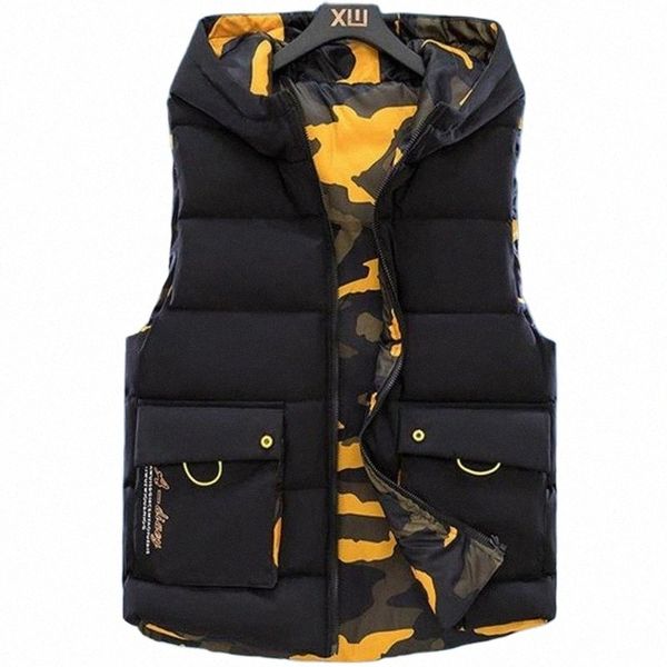 men's vests men's vests winter sleeveless jackets outerwear camouflage vest men double-sided wear thick warm cotton-padded hooded, Black;white
men's vests men's vests winter sleeveless jackets outerwear camouflage vest men double-sided wear thick warm cotton-padded hooded, Black;white