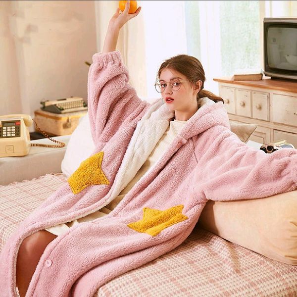 female autumn winter coral fleece sleepwear kimono robe lovely home clothing, Black;red
female autumn winter coral fleece sleepwear kimono robe lovely home clothing, Black;red
