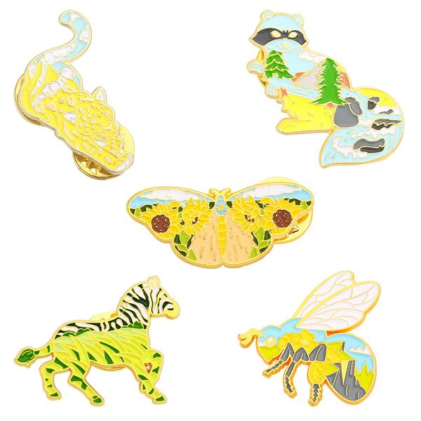 cartoon animal landscape brooches 5pcs set creative zebra bee fox leopard enamel scarf buckle badges butterfly gold plated alloy pin for wom, Gray
cartoon animal landscape brooches 5pcs set creative zebra bee fox leopard enamel scarf buckle badges butterfly gold plated alloy pin for wom, Gray