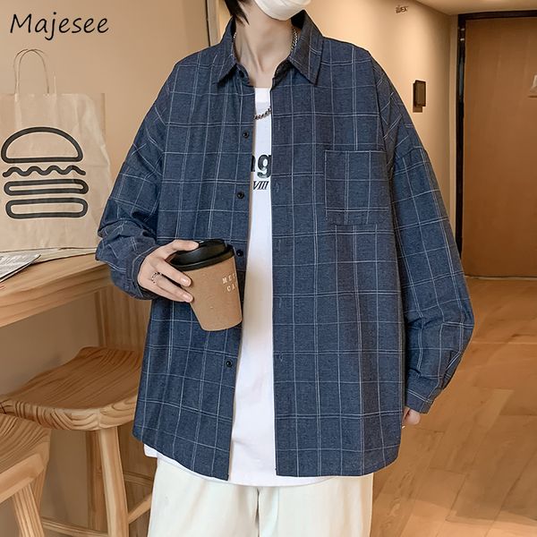 men s casual shirts men plaid trendy loose leisure korean style handsome all match college plus size chemise homme retro streetwear clothing, White;black
men s casual shirts men plaid trendy loose leisure korean style handsome all match college plus size chemise homme retro streetwear clothing, White;black