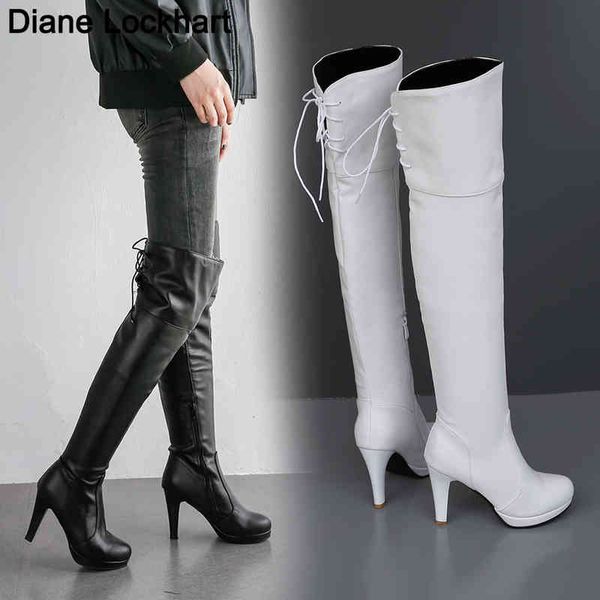 boots 2021women lace up over the knee long boot thin high heel platform lady shoes zapatos de mujer botas 220901, Black
boots 2021women lace up over the knee long boot thin high heel platform lady shoes zapatos de mujer botas 220901, Black
