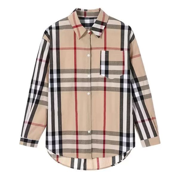 2022 designer women's blouses shirts fashion classic summer new plaid plus size casual long sleeve top, White
2022 designer women's blouses shirts fashion classic summer new plaid plus size casual long sleeve top, White