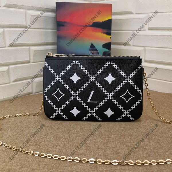 double zip pochette bags for men women lattice handbag wallet classic fiowers golden chain bag genuine leather messenger ladies wallets purs
double zip pochette bags for men women lattice handbag wallet classic fiowers golden chain bag genuine leather messenger ladies wallets purs