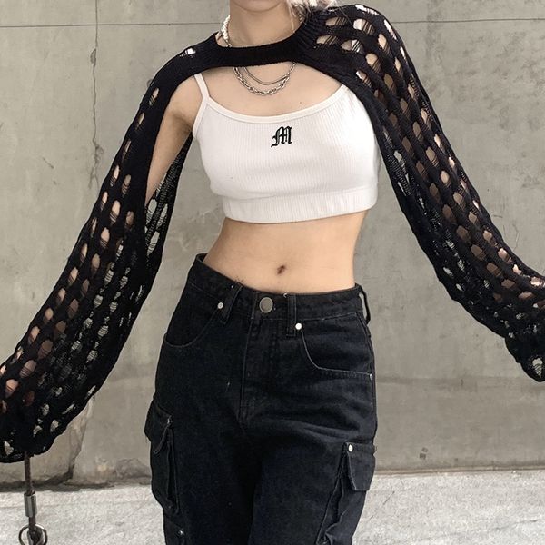 women's t-shirt & tees solid color mesh holes hollow long sleeve loose short blouse, White
women's t-shirt & tees solid color mesh holes hollow long sleeve loose short blouse, White