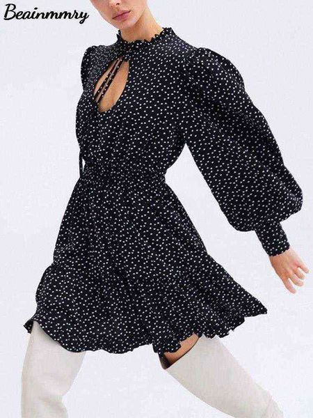 casual dresses vintage polka dot lace-up hollow out dress women lantern sleeve party dress 2022 spring mini ruffle office lady chic dress t2, Black;gray
casual dresses vintage polka dot lace-up hollow out dress women lantern sleeve party dress 2022 spring mini ruffle office lady chic dress t2, Black;gray