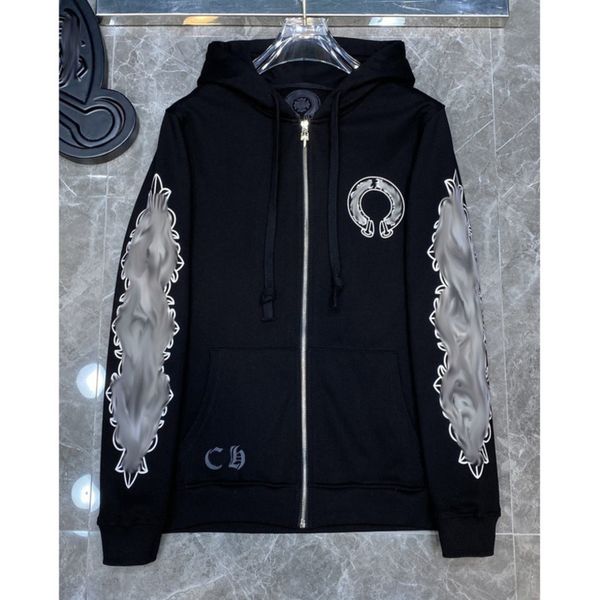 fashion luxury men's sweatshirts classic brand ch zipper hoodies women men loose pullover hooded designer horseshoe hoodie sweater jack, Black
fashion luxury men's sweatshirts classic brand ch zipper hoodies women men loose pullover hooded designer horseshoe hoodie sweater jack, Black