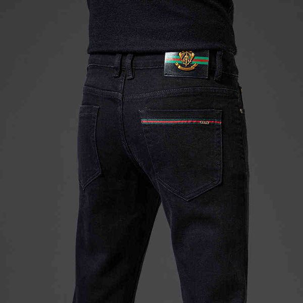 and autumn winter pants men's spring autumn jeans slim fit small straight tube casual, Blue
and autumn winter pants men's spring autumn jeans slim fit small straight tube casual, Blue