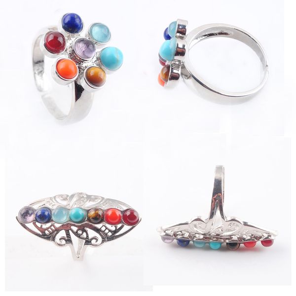 beautiful adjustable rings 7 chakra reiki healing rainbow flower for women natural stone beads finger ring fashion jewelry bx301, Golden;silver
beautiful adjustable rings 7 chakra reiki healing rainbow flower for women natural stone beads finger ring fashion jewelry bx301, Golden;silver