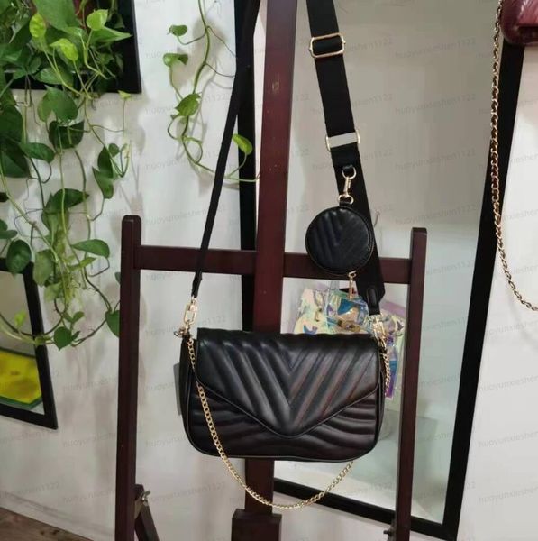 

2022 Women Bag Handbag Flap Gold Silver Chain channel Shoulder Bags Luxury Designers Tote Lady Clutch Messenger Crossbody Purse bw331b, Black