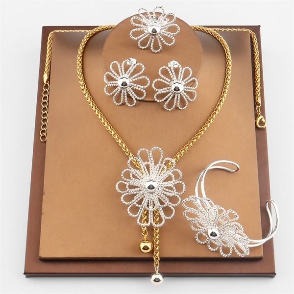 other jewelry sets nigerian wedding set gold plated dubai african flower necklace earrings rings bracelet bridal jewellery for women 220831, Silver
other jewelry sets nigerian wedding set gold plated dubai african flower necklace earrings rings bracelet bridal jewellery for women 220831, Silver