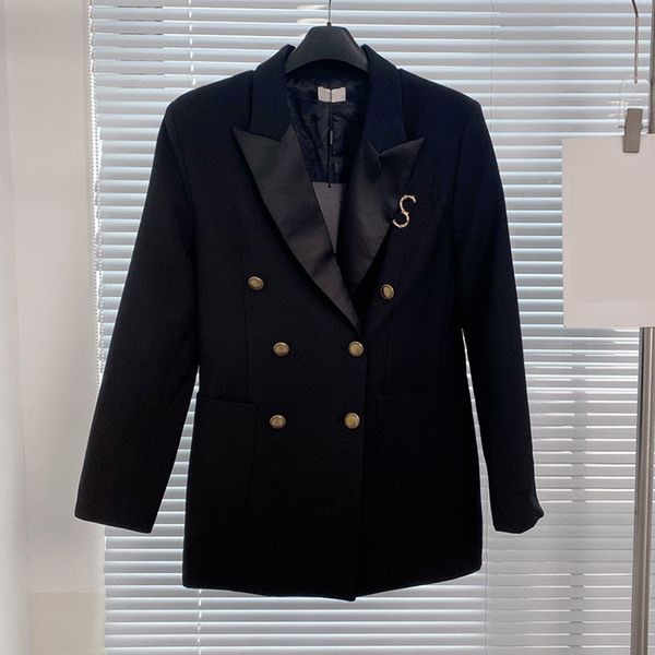 black womens blazer coat with pin vintage autumn spring blazers ins fashion street style suit
black womens blazer coat with pin vintage autumn spring blazers ins fashion street style suit