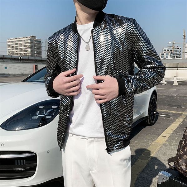 mens jackets summer sequined bomber jacket men shiny sequins long sleeve glitter zipper coat hip hop night club stage streetwear coats 22090, Black;brown
mens jackets summer sequined bomber jacket men shiny sequins long sleeve glitter zipper coat hip hop night club stage streetwear coats 22090, Black;brown