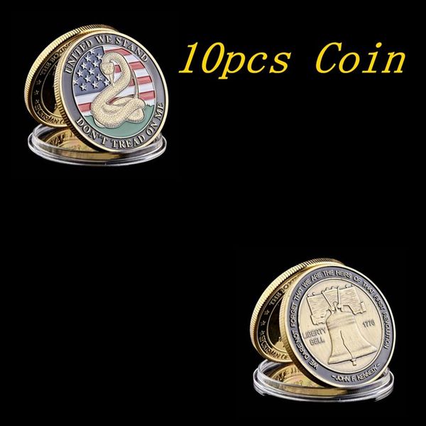 10pcs craft 1776 usa declaration of independence liberty bell and don't tread on me snake pattern bronze challenge coin232i
10pcs craft 1776 usa declaration of independence liberty bell and don't tread on me snake pattern bronze challenge coin232i