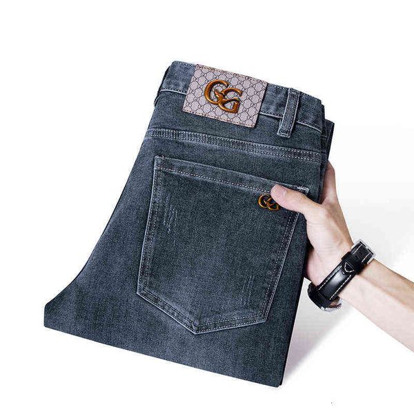 jeans men's autumn gouoi and winter style korean fashion elastic slim fit small feet european high-end brand pantszrie, Blue
jeans men's autumn gouoi and winter style korean fashion elastic slim fit small feet european high-end brand pantszrie, Blue