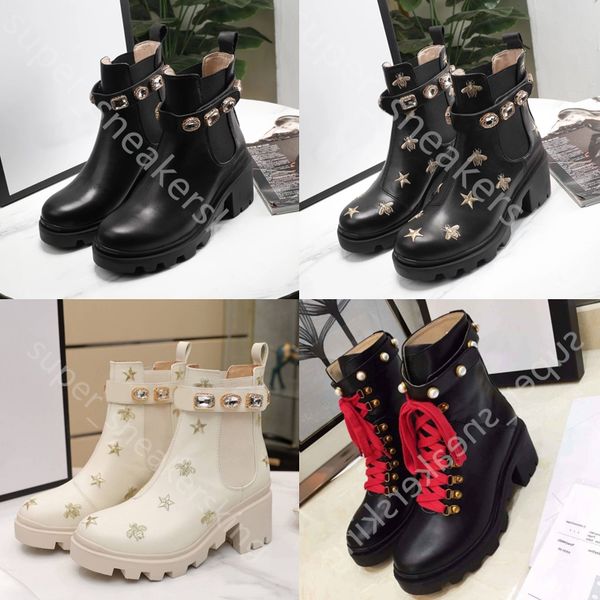 new luxury women ankle boots designer shoes thick-soled desert martin boot embroidery star trail square diamond buckle leather shoe with box, Black
new luxury women ankle boots designer shoes thick-soled desert martin boot embroidery star trail square diamond buckle leather shoe with box, Black