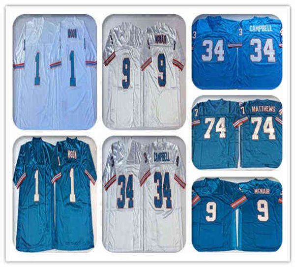 men's t shirt american college football wear men's ncaa oilers 9 steve mcnair blue white vintage football 34 earl campbell 74 bruc, White;black
men's t shirt american college football wear men's ncaa oilers 9 steve mcnair blue white vintage football 34 earl campbell 74 bruc, White;black