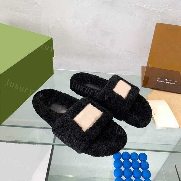 designer fur slippers winter warm wool slides women mules interlocking ladies hollow sandals, Black
designer fur slippers winter warm wool slides women mules interlocking ladies hollow sandals, Black