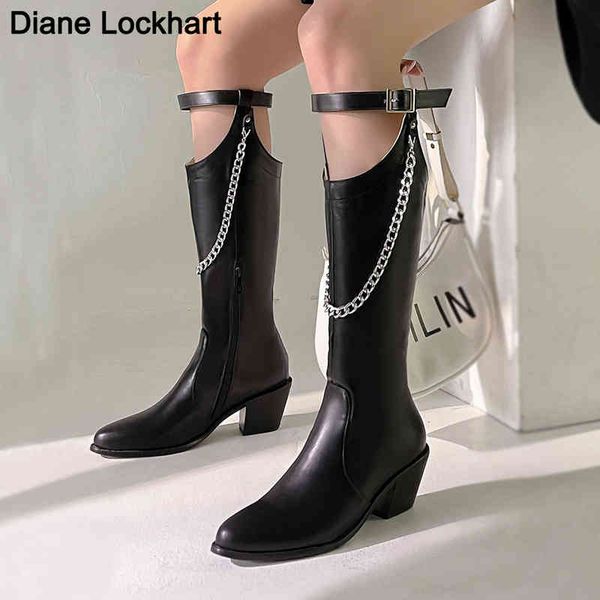 boots womens pointed toe metal chain knee high chunky heel riding knight shoes belt buckle western cowboy long 220901, Black
boots womens pointed toe metal chain knee high chunky heel riding knight shoes belt buckle western cowboy long 220901, Black