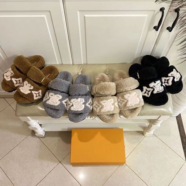 2022 women wool slides slippers luxury designer winter fur fluffy furry warm letters classic sandals indoor girls comfortable non-slip slipp, Black
2022 women wool slides slippers luxury designer winter fur fluffy furry warm letters classic sandals indoor girls comfortable non-slip slipp, Black