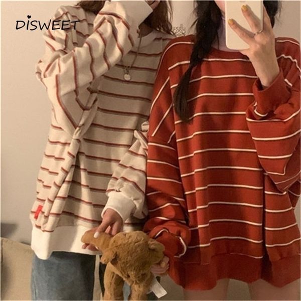 womens t shirt korean striped print womens t shirt stylish loose long sleeve round neck teeswomen college style plus size spring ladies 220, White
womens t shirt korean striped print womens t shirt stylish loose long sleeve round neck teeswomen college style plus size spring ladies 220, White