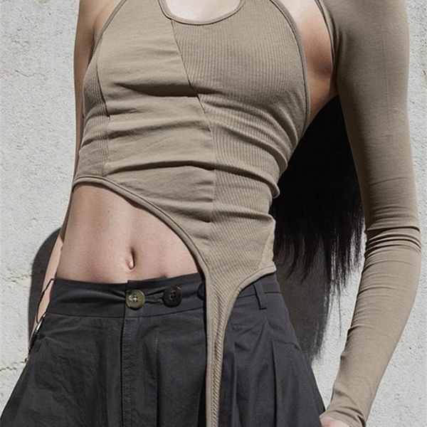womens t shirt artsu autumn women solid slip halter one shoulder asymmetric hollow out black crop streetwear club tshirts 220831, White
womens t shirt artsu autumn women solid slip halter one shoulder asymmetric hollow out black crop streetwear club tshirts 220831, White