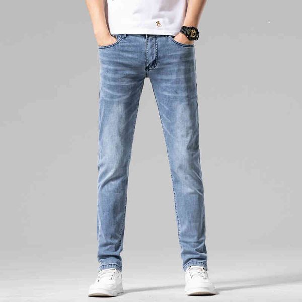 men's jeans men's summer thin elastic slim fitting small leg straight tube high-end fashion brand leisure long pants ib4f, Blue
men's jeans men's summer thin elastic slim fitting small leg straight tube high-end fashion brand leisure long pants ib4f, Blue