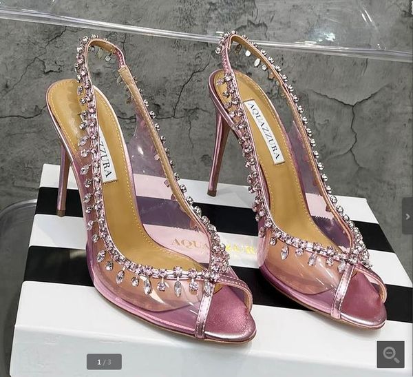 luxury silver crystal high heels women designer sandals gitter pink peep toe sling strap pvc shoes size 35 to 39, Black 
luxury silver crystal high heels women designer sandals gitter pink peep toe sling strap pvc shoes size 35 to 39, Black