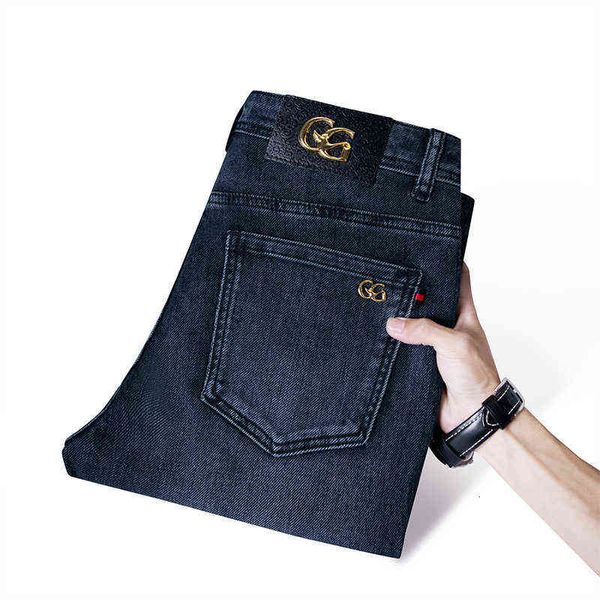 jeans gouoi men's autumn and winter fashion youth elastic slim fit small feet high-end brand pants, Blue
jeans gouoi men's autumn and winter fashion youth elastic slim fit small feet high-end brand pants, Blue