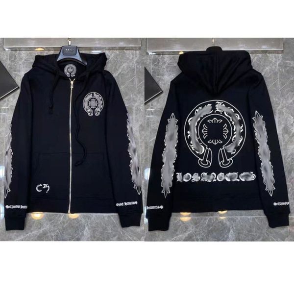 men's fashion luxury sweatshirts classic ch brand hoodie hooded designer horseshoe sanskrit loose zipper jacket pullover coat women sw, Black
men's fashion luxury sweatshirts classic ch brand hoodie hooded designer horseshoe sanskrit loose zipper jacket pullover coat women sw, Black