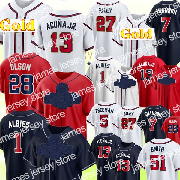 baseball jerseys gold 13 ronald acuna jr. jersey 28 matt olson 1 ozzie albies 7 dansby swanson baseball jerseys austin riley will smith jorg, Blue;black
baseball jerseys gold 13 ronald acuna jr. jersey 28 matt olson 1 ozzie albies 7 dansby swanson baseball jerseys austin riley will smith jorg, Blue;black