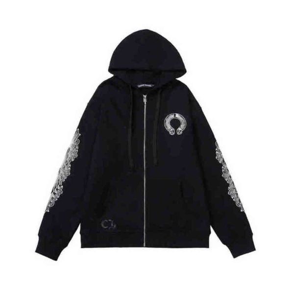 men's luxury fashion sweatshirts classic brand ch zipper hoodies women men loose pullover hooded designer horseshoe hoodie sweater jack, Black
men's luxury fashion sweatshirts classic brand ch zipper hoodies women men loose pullover hooded designer horseshoe hoodie sweater jack, Black