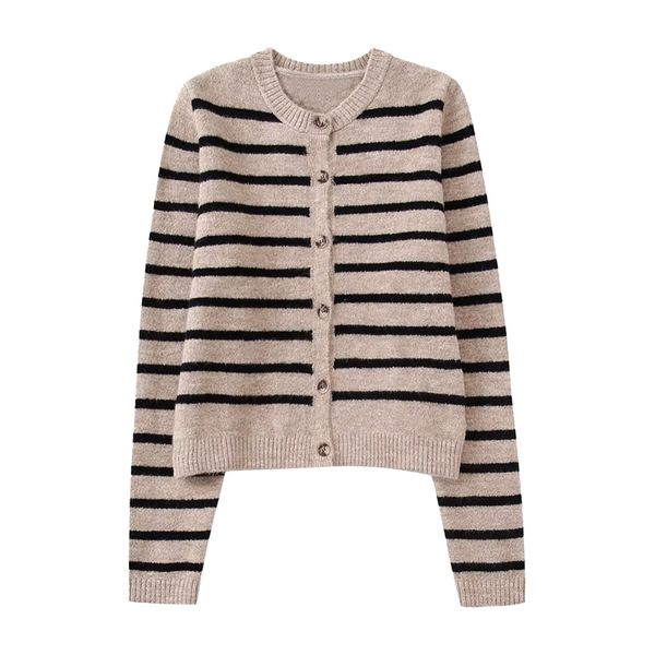women's knits tees striped casual knit cardigan long sleeve fashion round neck button chic female elegant sweater mujer 220901, White
women's knits tees striped casual knit cardigan long sleeve fashion round neck button chic female elegant sweater mujer 220901, White