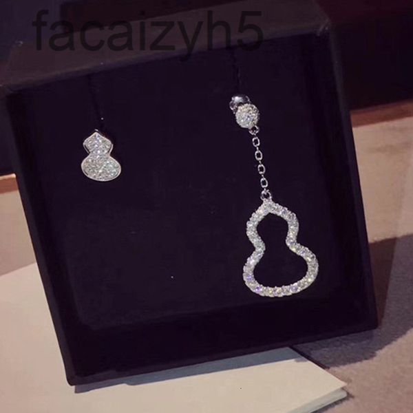 charm designer qijia gourd earrings female 925 silver plated platinum asymmetric full diamond long earrings femaletrd7, Golden 
charm designer qijia gourd earrings female 925 silver plated platinum asymmetric full diamond long earrings femaletrd7, Golden