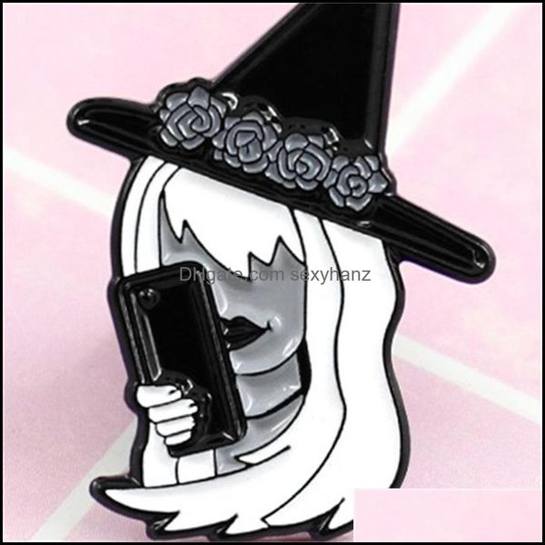 pins brooches classic witch image brooch basic with phone and flower crown enamel pin denim backpack t-shirt badge halloween punk gi dhr6p, Gray
pins brooches classic witch image brooch basic with phone and flower crown enamel pin denim backpack t-shirt badge halloween punk gi dhr6p, Gray