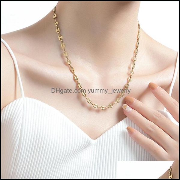 chains chains pig nose titanium steel necklace light luxury niche design coffee bean female ins cold wind clavicle chain yummyjewelry dhkqz, Silver
chains chains pig nose titanium steel necklace light luxury niche design coffee bean female ins cold wind clavicle chain yummyjewelry dhkqz, Silver