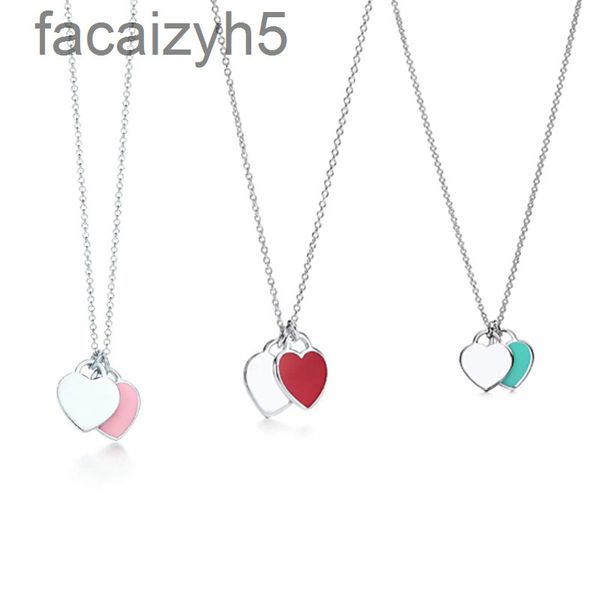 strands strings designer t family s295 sterling silver love pendant double heart necklace female blue heart pink enamel -shaped clavicle cha, Black
strands strings designer t family s295 sterling silver love pendant double heart necklace female blue heart pink enamel -shaped clavicle cha, Black