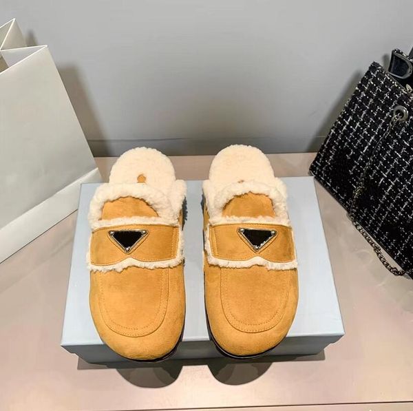 autumn winter outdoor warmth half slipper designer shoes flat bottom wool slippers fur fluffy soft leisure luxury brand triangle scuffs, Black
autumn winter outdoor warmth half slipper designer shoes flat bottom wool slippers fur fluffy soft leisure luxury brand triangle scuffs, Black
