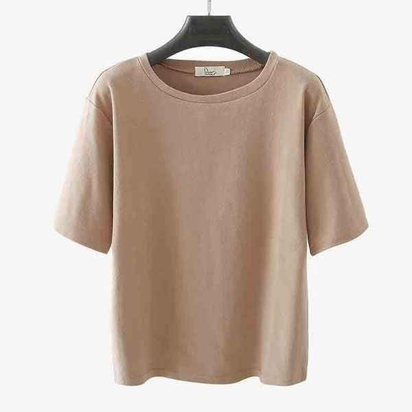 women's & tees summer knitted basic solid t-shirt women casual cotton short sleeve female women 2022 new fashion, White
women's & tees summer knitted basic solid t-shirt women casual cotton short sleeve female women 2022 new fashion, White