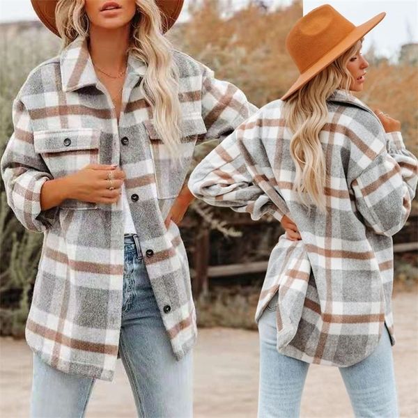 womens jackets office plaid lapel women thin jacket shirts womens spring elegant long sleeve button pockets jackets casual outerwear 220901, Black;brown
womens jackets office plaid lapel women thin jacket shirts womens spring elegant long sleeve button pockets jackets casual outerwear 220901, Black;brown