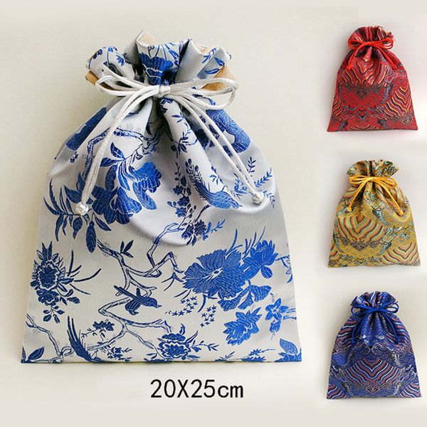 extra large chinese silk brocade jewelry pouch suede lining drawstring gift pouches luxury high end storage bag 20x25cm, Pink;blue
extra large chinese silk brocade jewelry pouch suede lining drawstring gift pouches luxury high end storage bag 20x25cm, Pink;blue