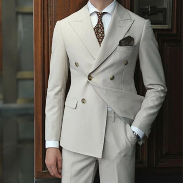 tuxedos mens suits double breasted beige suit for man peak lapel blazer jacket pants 2 piece formal office costume homme suits handsome, Black;gray
tuxedos mens suits double breasted beige suit for man peak lapel blazer jacket pants 2 piece formal office costume homme suits handsome, Black;gray