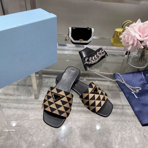 slippers embroidery flat slipper classic triangle summer lady sandals leather outsole material women shoes size 35 to 43 with box, Black
slippers embroidery flat slipper classic triangle summer lady sandals leather outsole material women shoes size 35 to 43 with box, Black