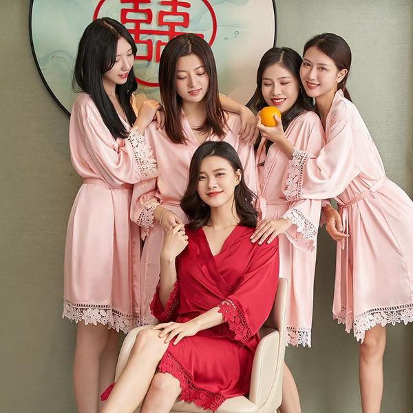 short kimono bathrobe gown intimate sleepwears lingerie lace sleeve women, Black;red
short kimono bathrobe gown intimate sleepwears lingerie lace sleeve women, Black;red