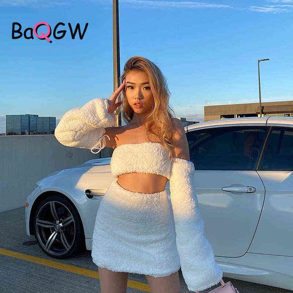 women's tracksuits baqgw off shoulder backless long sleeve crop and skirt two piece set bodycon women white slim outfits matching sets, Gray
women's tracksuits baqgw off shoulder backless long sleeve crop and skirt two piece set bodycon women white slim outfits matching sets, Gray