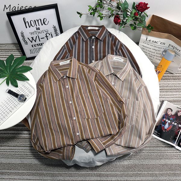 men s casual shirts men harajuku vintage striped summer korean loose turn down collar clothing all match chemise homme classic arrival 22090, White;black
men s casual shirts men harajuku vintage striped summer korean loose turn down collar clothing all match chemise homme classic arrival 22090, White;black