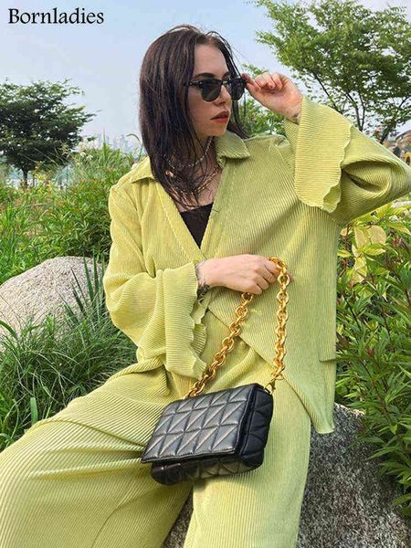 women's tracksuits bornladies 2022 green vintage flare sleeve blouse casual oversize single breasted blouse woman summer pants set 2 pi, Gray
women's tracksuits bornladies 2022 green vintage flare sleeve blouse casual oversize single breasted blouse woman summer pants set 2 pi, Gray