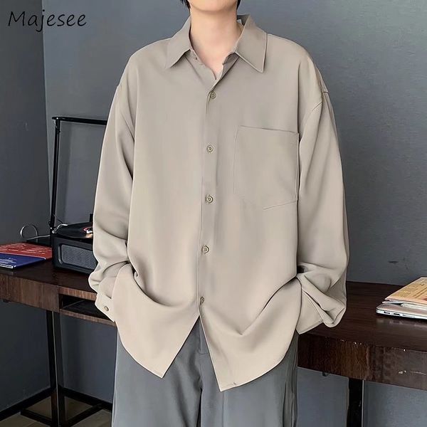 men s casual shirts long sleeve men solid simply gentle streetwear all match handsome stylish teens college ins fashion daily 220901, White;black
men s casual shirts long sleeve men solid simply gentle streetwear all match handsome stylish teens college ins fashion daily 220901, White;black