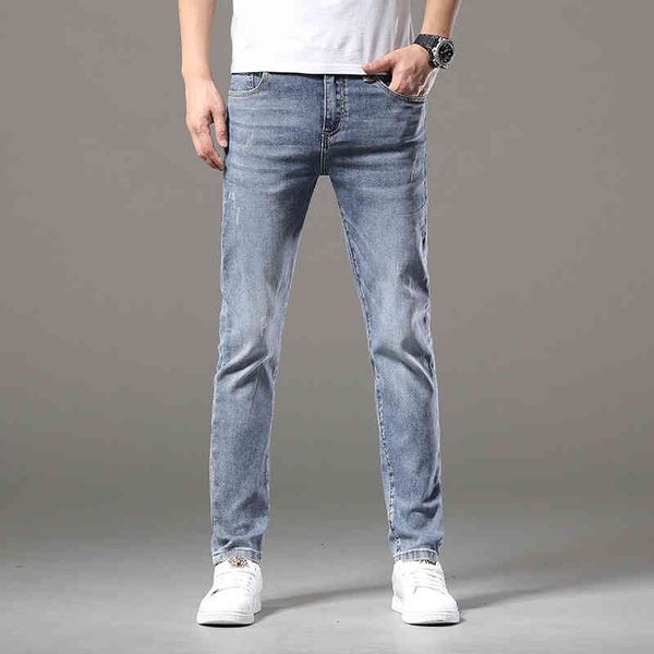 men's jeans men's summer thin elastic slim fitting small leg straight tube high-end fashion brand leisure long pants vbft, Blue
men's jeans men's summer thin elastic slim fitting small leg straight tube high-end fashion brand leisure long pants vbft, Blue