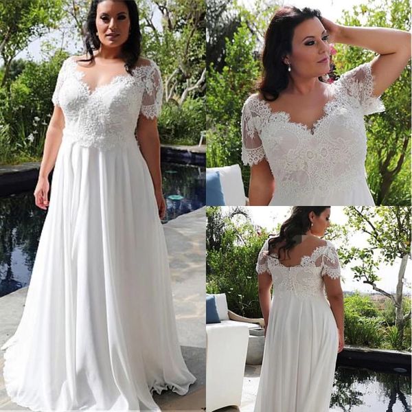 2022 v-neck a-line plus size wedding dress beaded lace appliques floor length bridal gowns, White
2022 v-neck a-line plus size wedding dress beaded lace appliques floor length bridal gowns, White